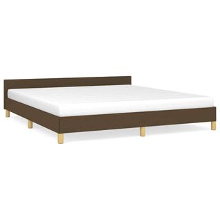 Cadre De Lit Sans Matelas Marron Foncé 160x200 Cm Tissu