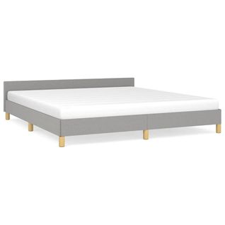 Cadre De Lit Sans Matelas Gris Clair 180x200 Cm Tissu
