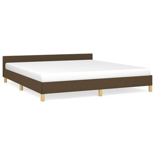 Cadre De Lit Sans Matelas Marron Foncé 180x200 Cm Tissu