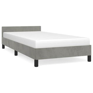 Cadre De Lit Sans Matelas Gris Clair 100x200 Cm Velours