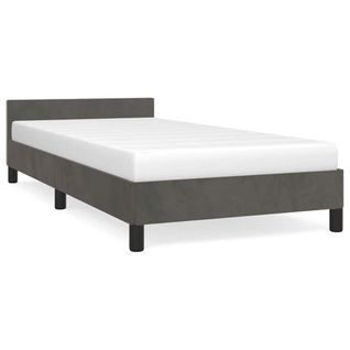 Cadre De Lit Sans Matelas Gris Foncé 100x200 Cm Velours