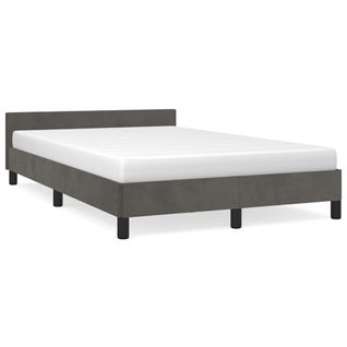 Cadre De Lit Sans Matelas Gris Foncé 120x200 Cm Velours