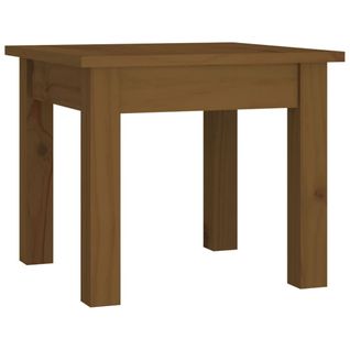 Table Basse Marron Miel 35x35x30 Cm Bois Massif De Pin