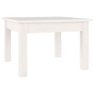 Table Basse Blanc 45x45x30 Cm Bois Massif De Pin