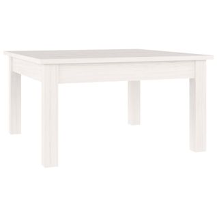 Table Basse Blanc 55x55x30 Cm Bois Massif De Pin