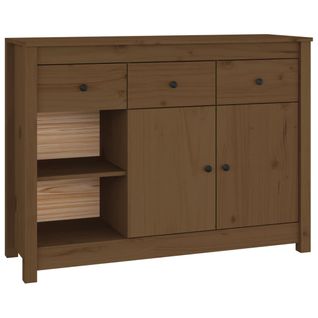 Buffet Marron Miel 100x35x74 Cm Bois Massif De Pin