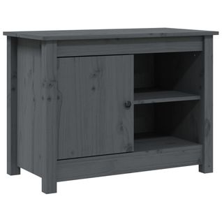 Meuble TV Gris 70x36,5x52 Cm Bois De Pin Massif