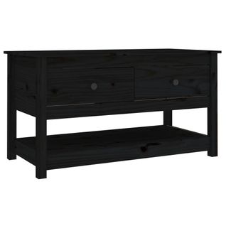 Table Basse Noir 102x49x55 Cm Bois Massif De Pin