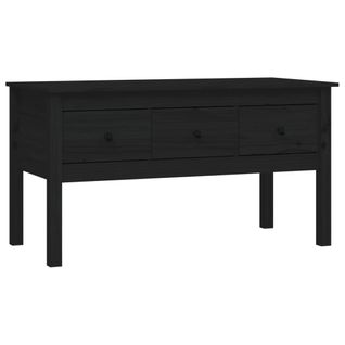 Table Basse Noir 102x49x55 Cm Bois Massif De Pin