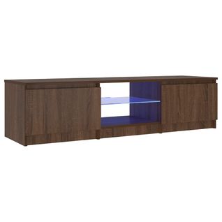 Meuble TV Avec Lumières LED Chêne Marron 140x40x36 Cm