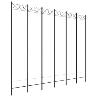 Paravent 6 Panneaux Blanc 240x200 Cm Tissu