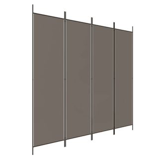 Paravent 4 Panneaux Anthracite 200x200 Cm Tissu