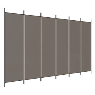 Paravent 6 Panneaux Anthracite 300x200 Cm Tissu