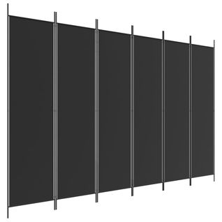Cloison De Séparation 6 Panneaux Noir 300x200 Cm Tissu