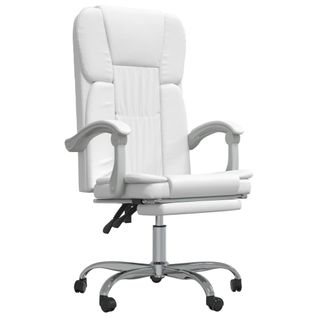 Fauteuil Inclinable De Bureau Blanc Similicuir