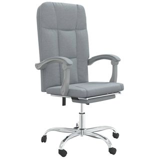 Fauteuil Inclinable De Bureau Gris Clair Tissu