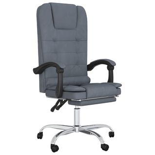 Fauteuil De Massage Inclinable De Bureau Gris Foncé Velours