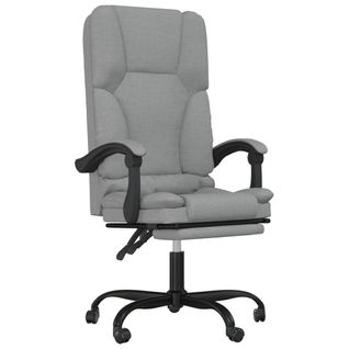 Fauteuil De Massage Inclinable De Bureau Gris Clair Tissu