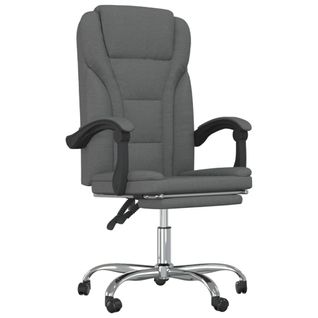 Fauteuil Inclinable De Bureau Gris Foncé Tissu
