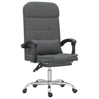 Fauteuil De Massage Inclinable De Bureau Gris Foncé Tissu