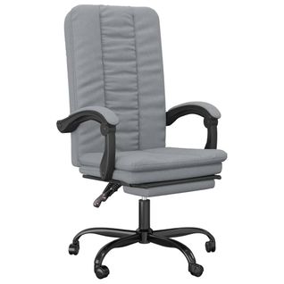Fauteuil Inclinable De Bureau Gris Clair Tissu