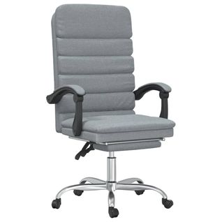 Fauteuil De Massage Inclinable De Bureau Gris Clair Tissu