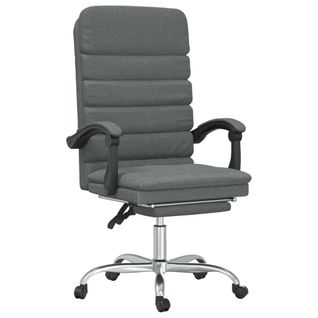 Fauteuil De Massage Inclinable De Bureau Gris Foncé Tissu