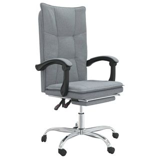 Fauteuil Inclinable De Bureau Gris Clair Tissu