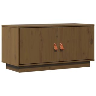 Meuble TV Marron Miel 80x34x40 Cm Bois De Pin Massif