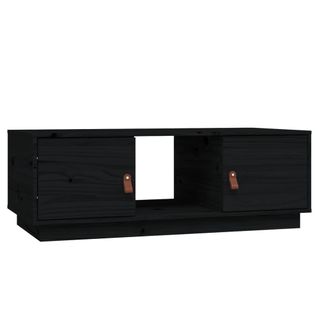 Table Basse Noir 100x50x35 Cm Bois Massif De Pin