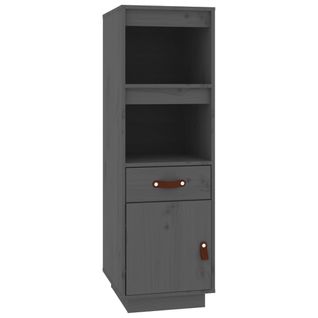 Buffet Haut Gris 34x40x108,5 Cm Bois Massif De Pin