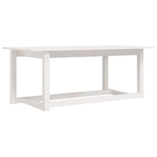 Table Basse Blanc 110x55x45 Cm Bois Massif De Pin