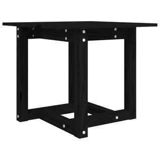 Table Basse Noir 50x50x45 Cm Bois Massif De Pin