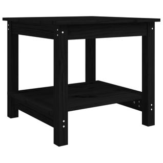 Table Basse Noir 50x50x45 Cm Bois Massif De Pin