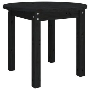 Table Basse Noir Ø 55x45 Cm Bois Massif De Pin