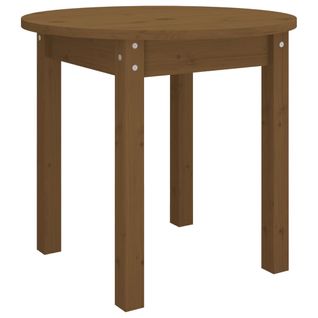 Table Basse Marron Miel Ø 45x40 Cm Bois Massif De Pin