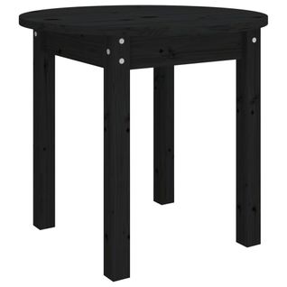 Table Basse Noir Ø 45x40 Cm Bois Massif De Pin