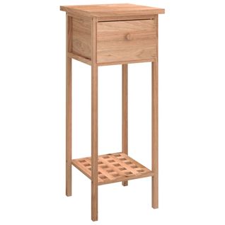 Table D'appoint Avec Tiroir 25x25x60 Cm Bois Massif De Noyer