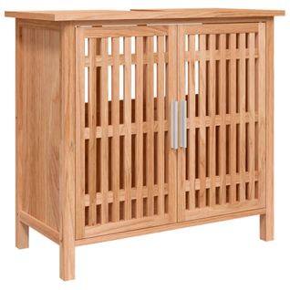 Meuble Sous-Vasque De Salle De Bain 66x29x61,5 Cm Bois Massif De Noyer