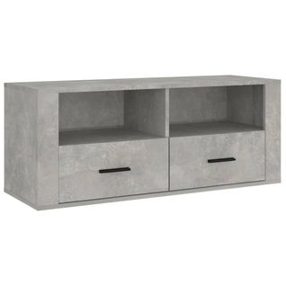 Meuble TV Gris Béton 100x35x40 Cm Bois Contreplaqué