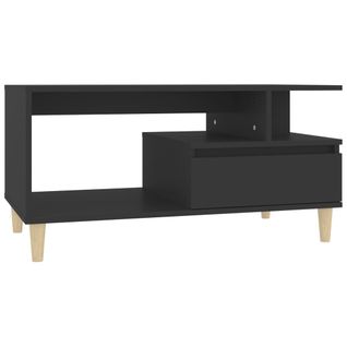 Table Basse Noir 90x49x45 Cm Bois Contreplaqué