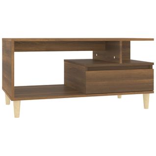 Table Basse Chêne Marron 90x49x45 Cm Bois Contreplaqué