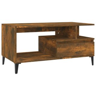 Table Basse Chêne Fumé 90x49x45 Cm Bois Contreplaqué
