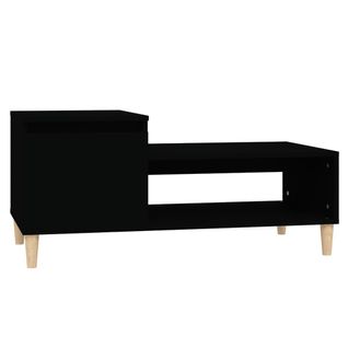 Table Basse Noir 100x50x45 Cm Bois Contreplaqué
