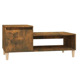 Table Basse Chêne Fumé 100x50x45 Cm Bois Contreplaqué
