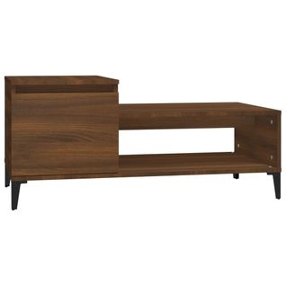Table Basse Chêne Marron 100x50x45 Cm Bois Contreplaqué