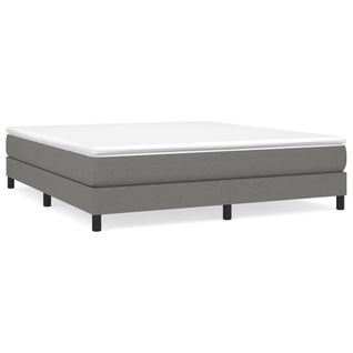 Cadre De Lit Sans Matelas Gris Foncé 180x200 Cm Tissu