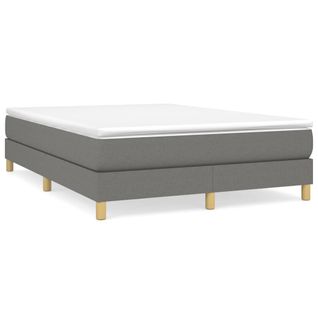 Cadre De Lit Sans Matelas Gris Foncé 140x200 Cm Tissu