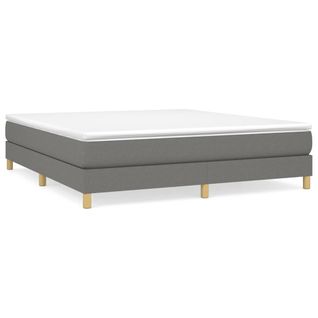 Cadre De Lit Sans Matelas Gris Foncé 180x200 Cm Tissu