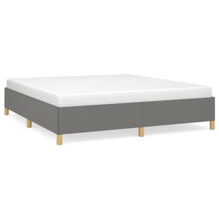 Cadre De Lit Sans Matelas Gris Foncé 180x200 Cm Tissu